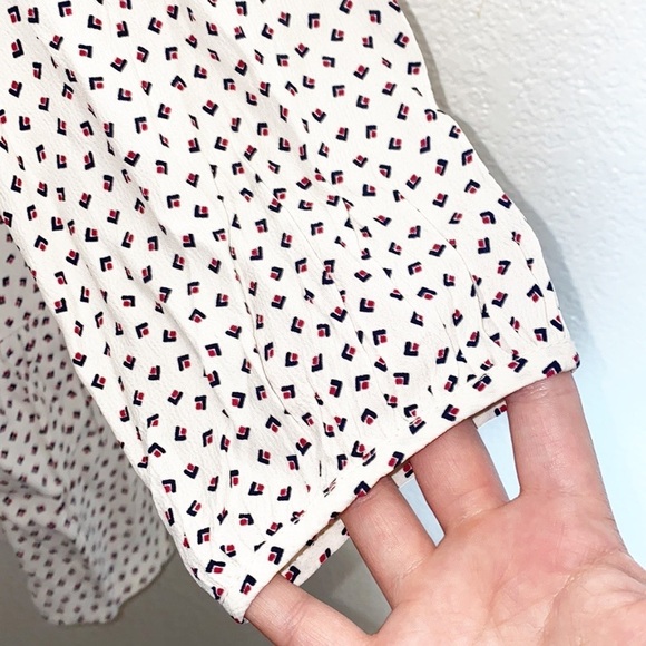 Sundance White High Low Printed Flowy Tunic Blouse - Picture 3 of 12